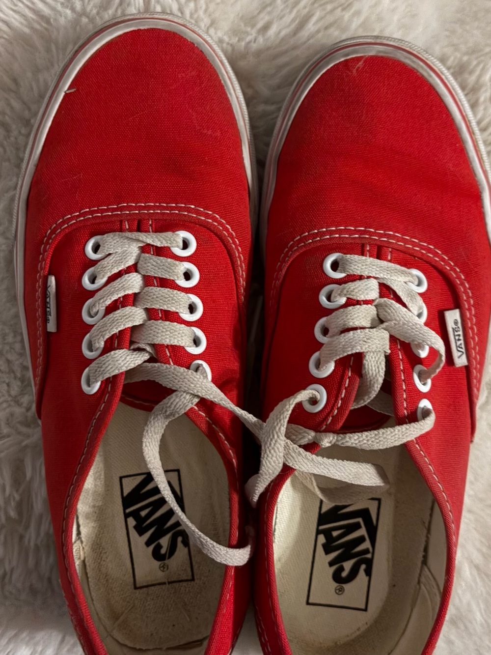 Vans Kids Low-Top Canvas Sneakers — Bright Red